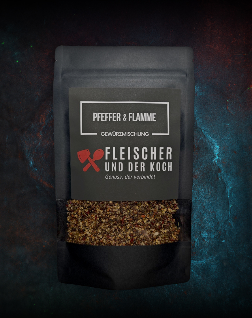 FuK Pfeffer & Flamme Steakpfeffer Grill- und Steak Gewürzmischung – Perfekte Würze für Fleisch & Gemüse FuK Pfeffer & Flamme Steakpfeffer - Grill- und Steak Gewürzmischung von Fleischer und der Koch